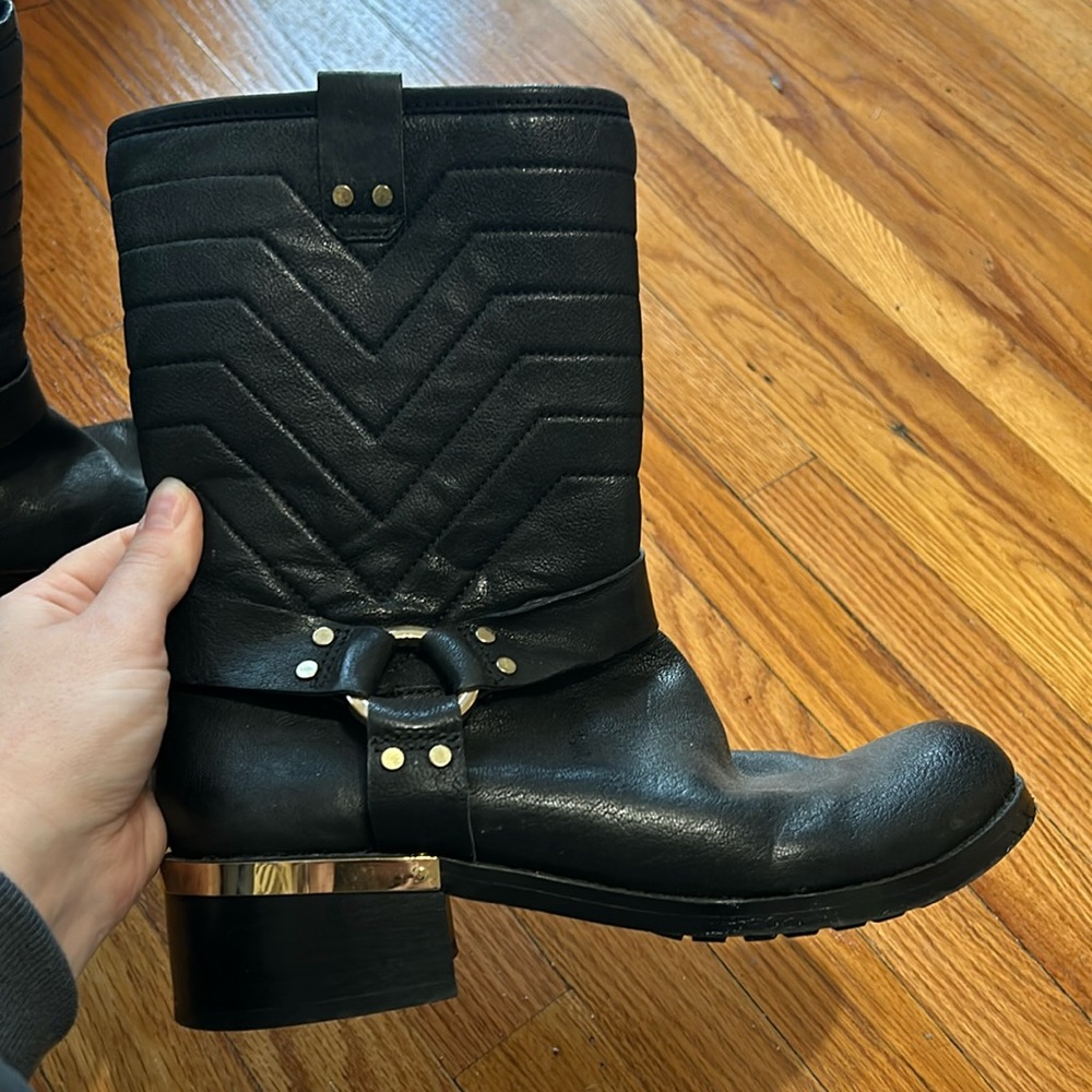 Vince Camuto Quilted Thick Leather Boots